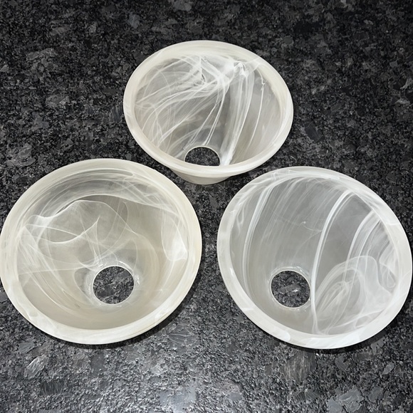 Set of 3 Frosted Swirl Glass Shades - Picture 3 of 5